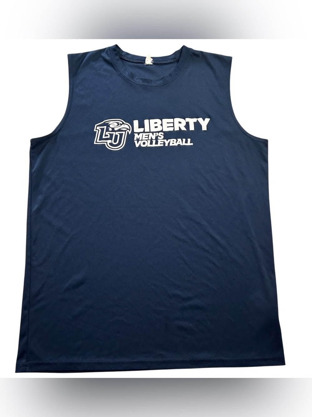 Liberty University Flames Men’s Volleyball Athletic Sleeveless T-Shirt Navy sz L
